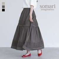 somari imagination(ソマリイマジネーション)ピンタックフレアスカート