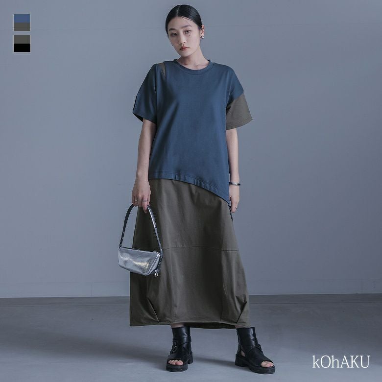 kOhAKU(コハク)配色コクーンワンピース