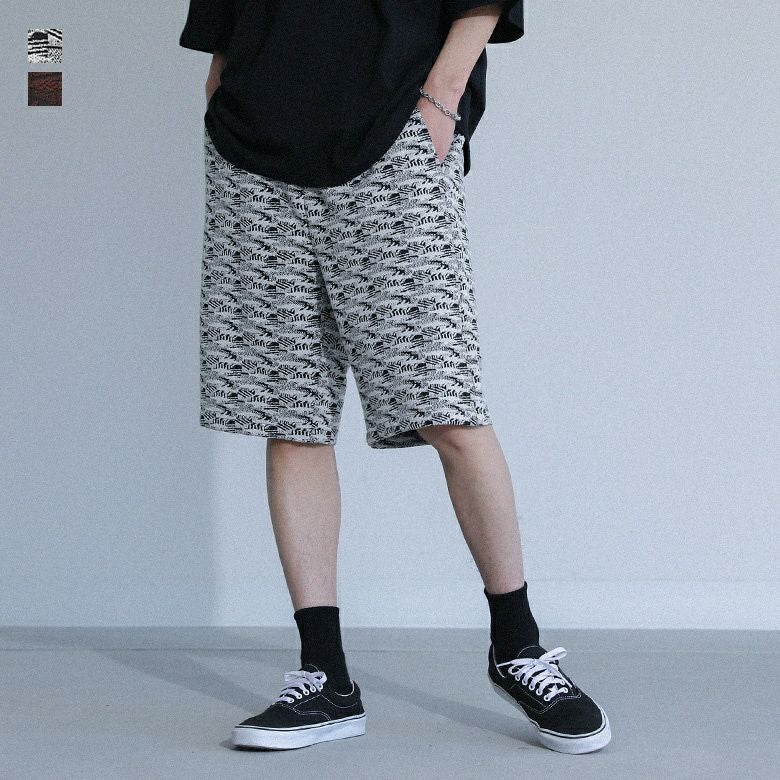 幾何学ジャガードショーツ