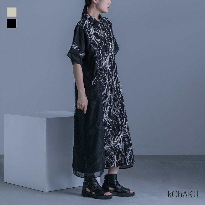 kOhAKU(コハク)シアードッキングシャツワンピース