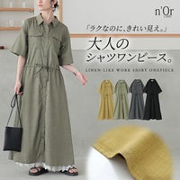 nOrLABEL(ノアールレーベル)リネンライクワークシャツワンピース