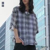 MDR(エムディアール)メッシュチェック半袖シャツ