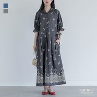somari imagination(ソマリイマジネーション)花柄プリント半袖ワンピース