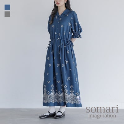 somari imagination(ソマリイマジネーション)花柄プリント半袖ワンピース