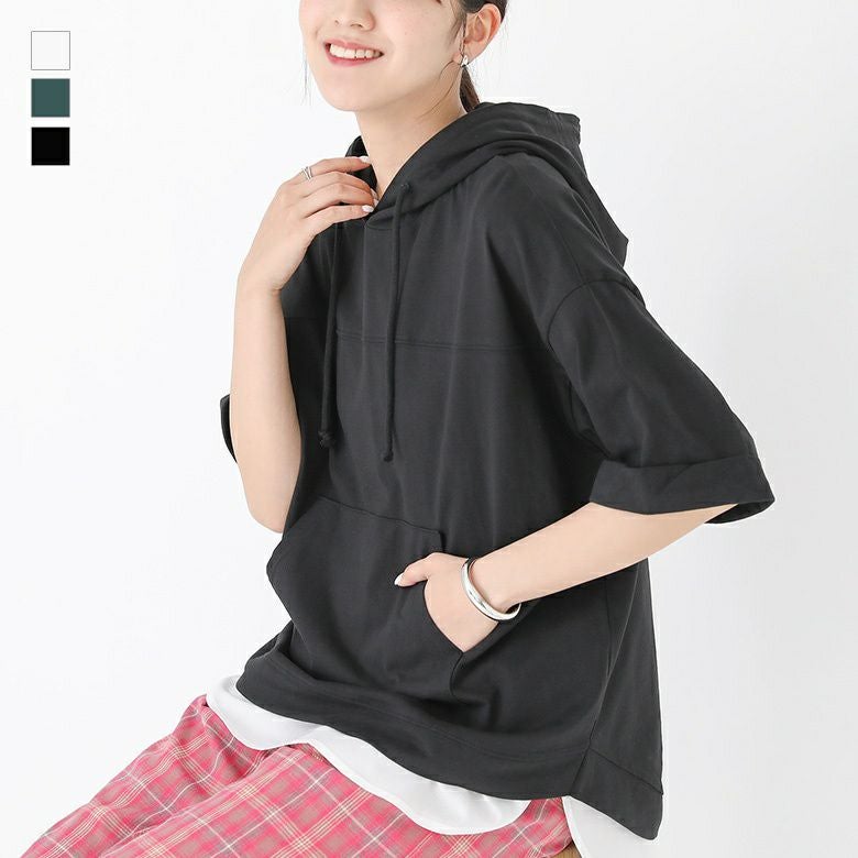 天竺ポケット付きパーカー