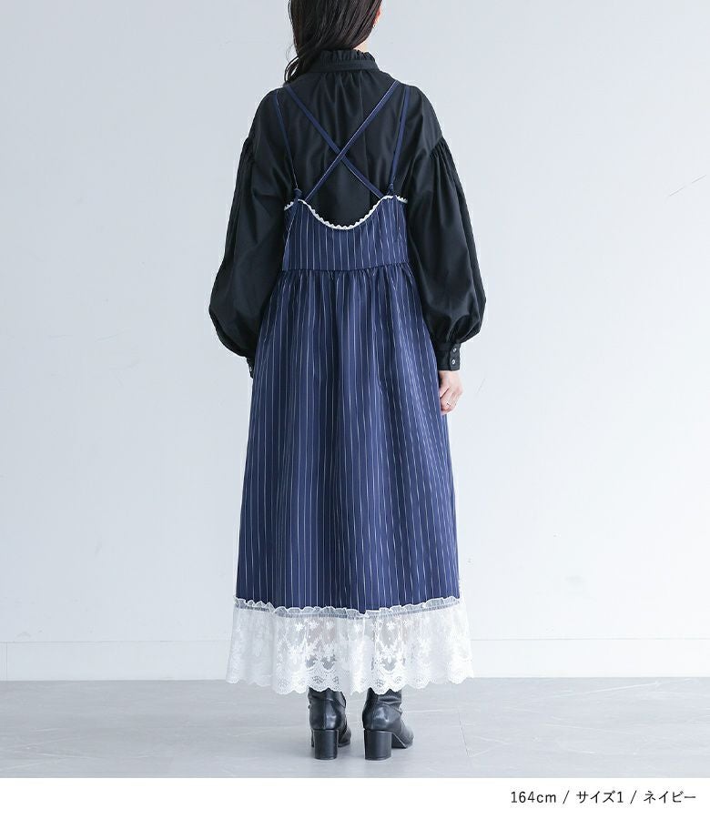 somari imaginationピンストライプキャミワンピース』