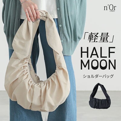 nOrLABEL(ノアールレーベル)ギャザーハーフムーンバッグ