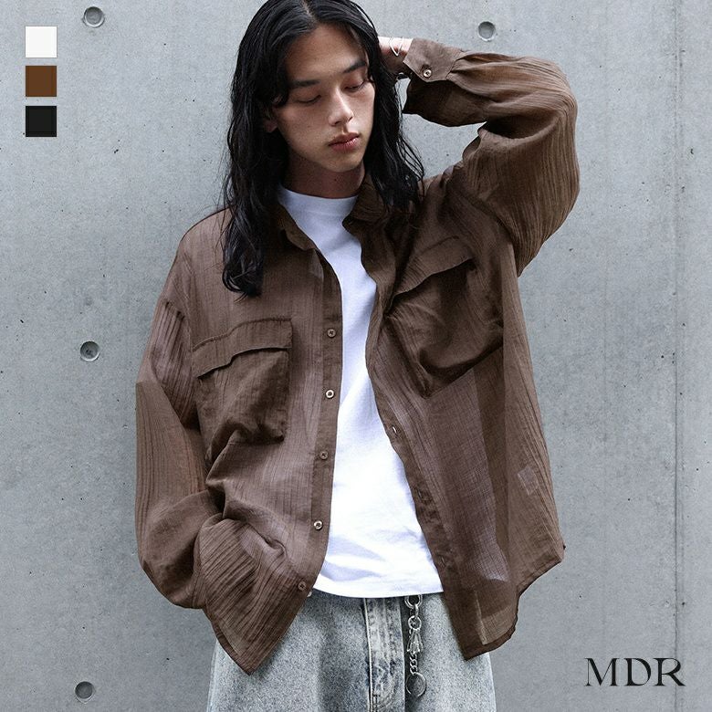 MDR(エムディアール)長袖オーバーシアーシャツ