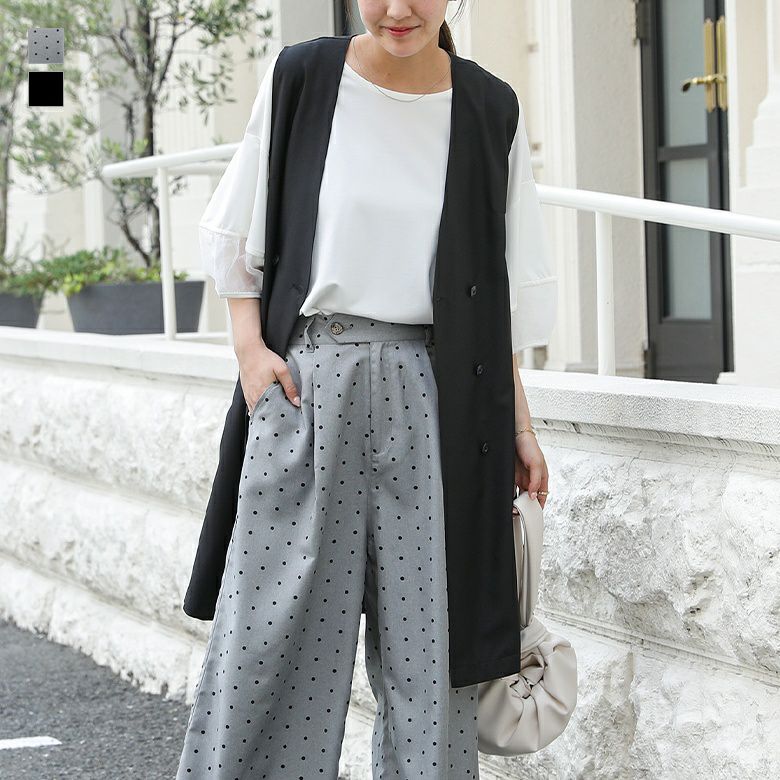 naa　ラッセルレース&amp;ロングジレ ラッセルレースロング羽織ジレ | NICE CLAUP / OLIVE des OLIVE OUTLET