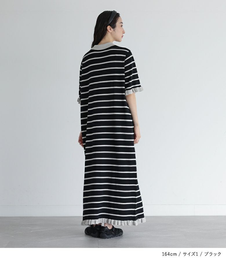 somari imagination配色ニットポロワンピース』