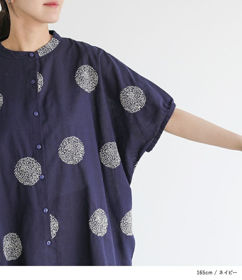 ビッグドット刺繍ブラウス』