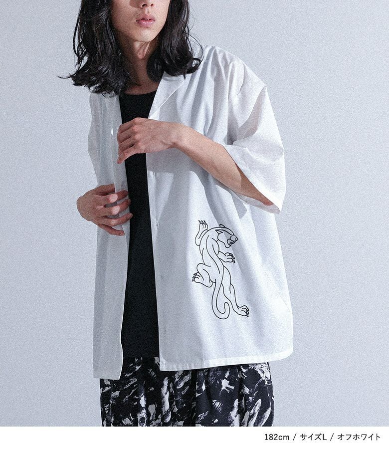 MDRオープンカラー刺繍シャツ』