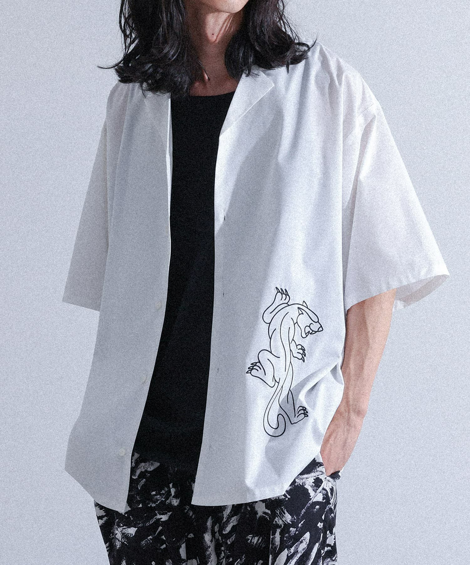 MDRオープンカラー刺繍シャツ』