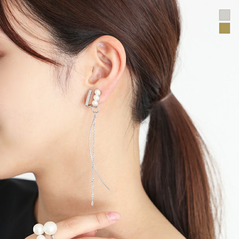 デザインフェイクパールイヤリング