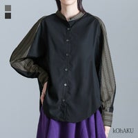 kOhAKU(コハク)配色切替ラウンドシャツ