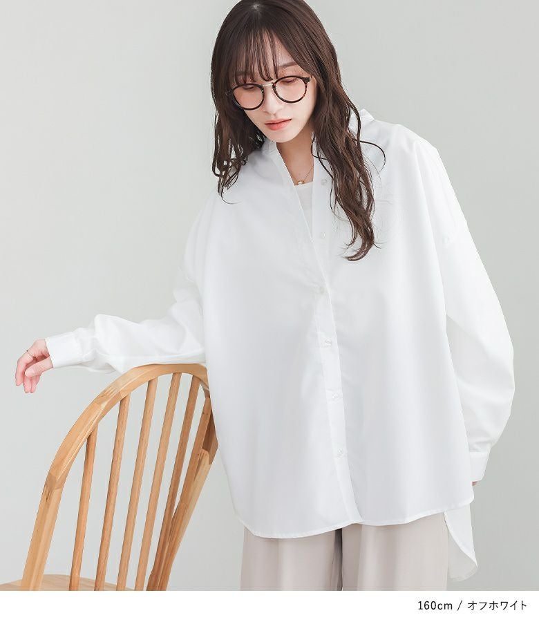 n'OrLABEL長袖バンドカラーシャツ』