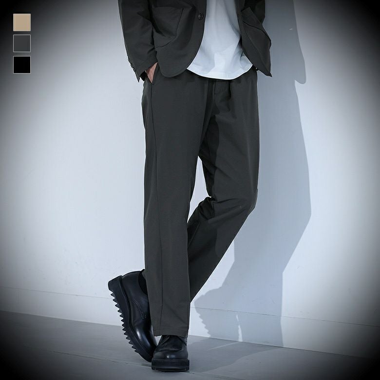 MDR(エムディアール)カットジョーゼットタックワイドテーパードパンツ