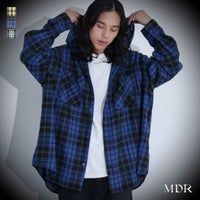 MDR(エムディアール)チェックフードシャツ