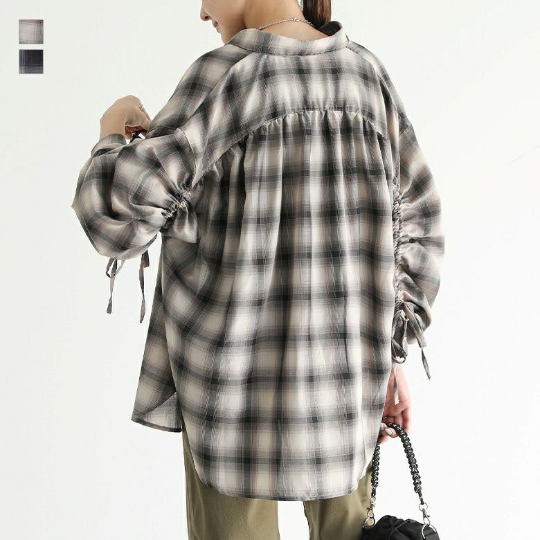 チェックギャザーシャツ