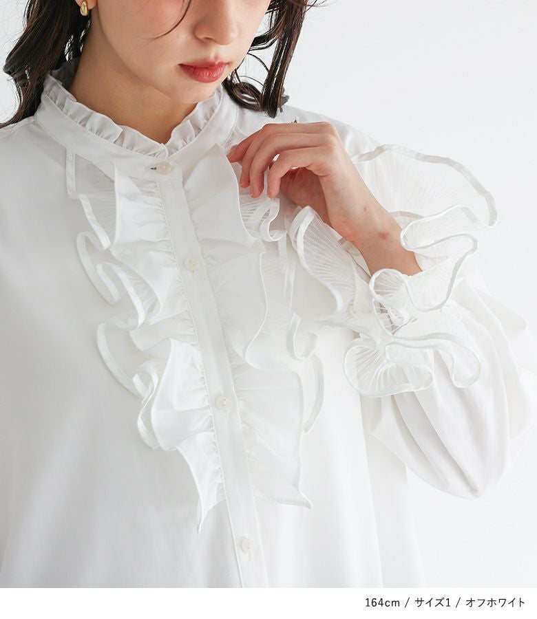 未使用★ Brunello Cucinelli ★ホワイト シャツワンピ　羽織 somari imaginationチュールプリーツシャツワンピース』