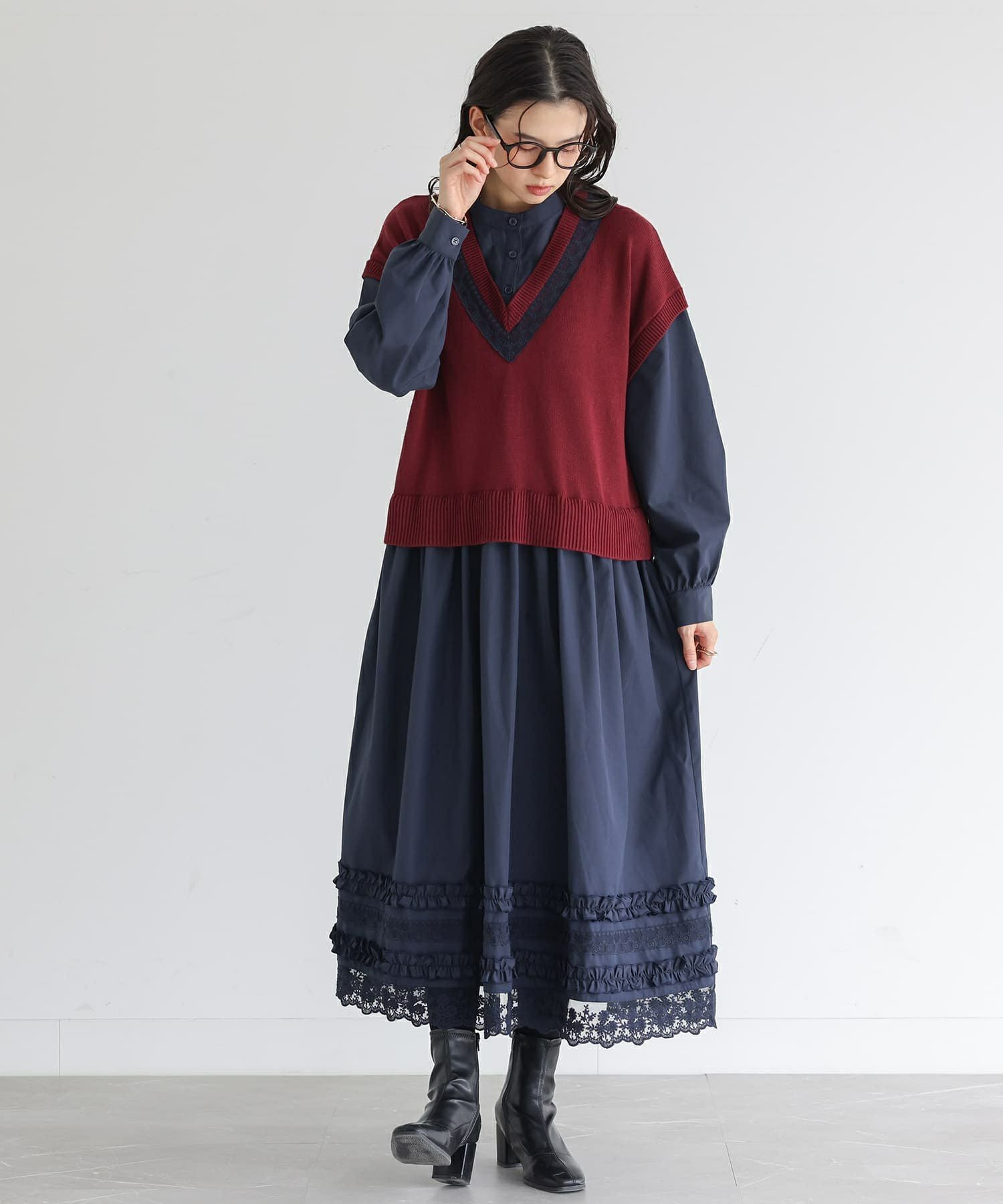 somari imaginationニットドッキングレースワンピース』