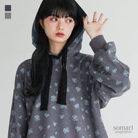 somari imagination(ソマリイマジネーション)花柄サーマルフードカットソー