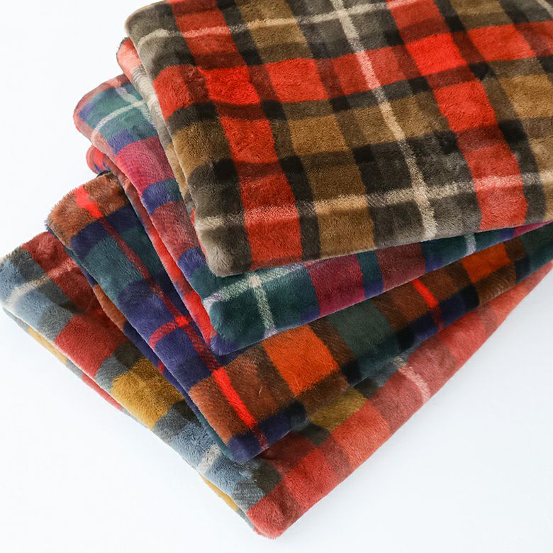 チェックファーブランケット100x140』