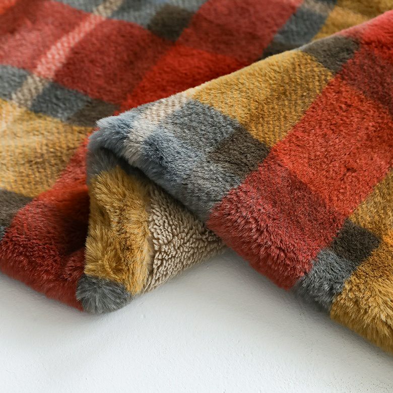 チェックファーブランケット100x140』