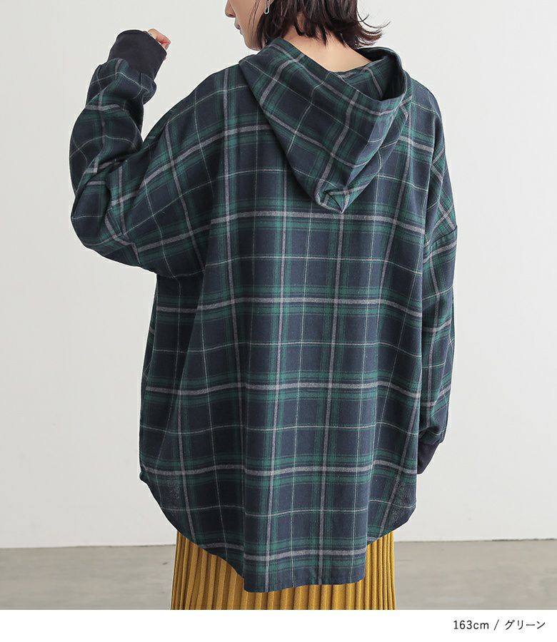 n'OrLABELチェックシャツパーカー』