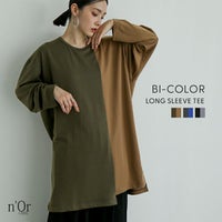 nOrLABEL(ノアールレーベル)身頃切替タック袖T長袖
