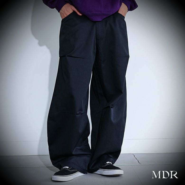 MDR(エムディアール)無地バレルレッグパンツ
