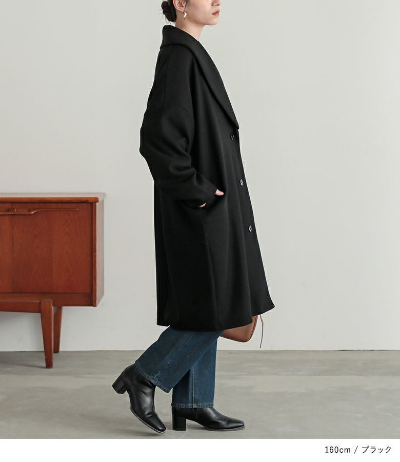 n'OrLABELウールライクショールカラーコート』