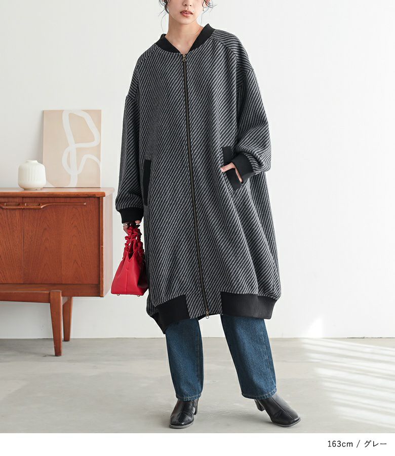 n'OrLABELツイードコクーンロングコート』