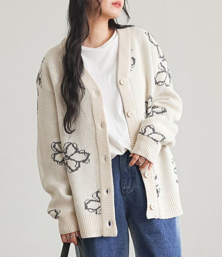 花柄ニットカーディガン』