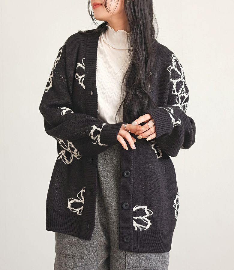 花柄ニットカーディガン』