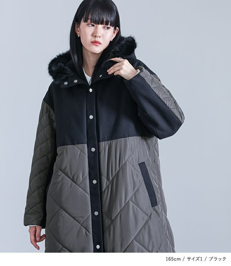 kOhAKUフードファーキルティングコート』