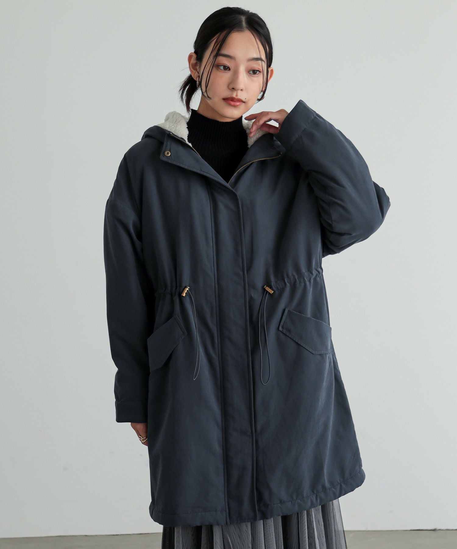 n'OrLABEL裏ボア撥水モッズコート』