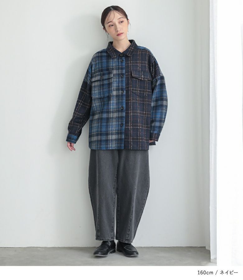 新品 hannes roether ハネスルーザー チェックシャツ ドイツ n'OrLABEL切替チェックシャツ』