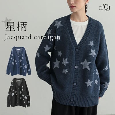 nOrLABEL(ノアールレーベル)星柄ニットカーディガン