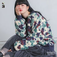 somari imagination(ソマリイマジネーション)花柄ボアブルゾン
