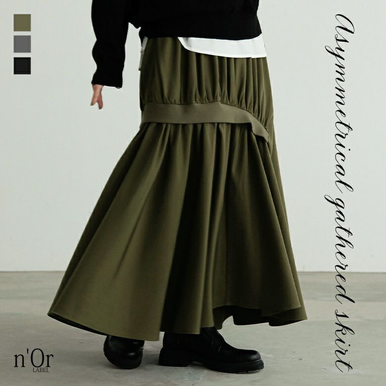 nOrLABEL(ノアールレーベル)アシメトリーギャザースカート
