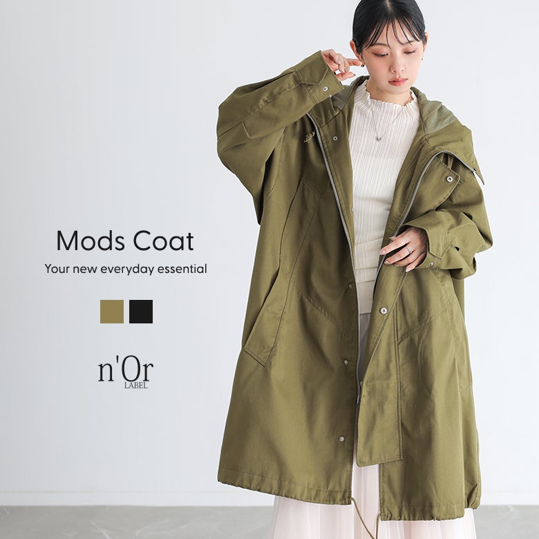nOrLABEL(ノアールレーベル)ハーフネックモッズコート