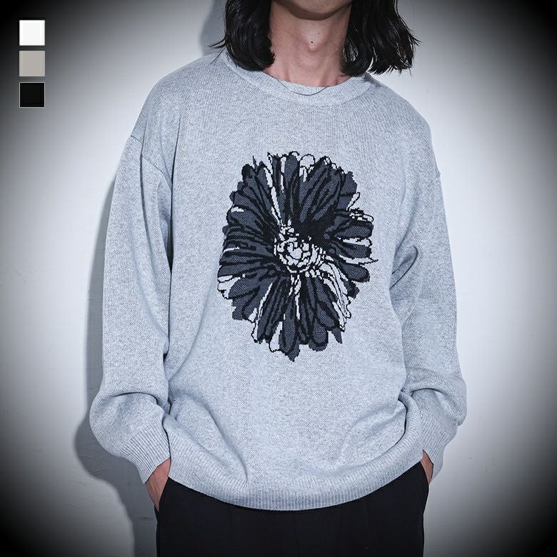 MDR(エムディアール)フラワーモチーフジャカードニット