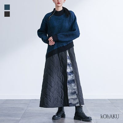 kOhAKU(コハク)キルティングドッキングニットワンピース