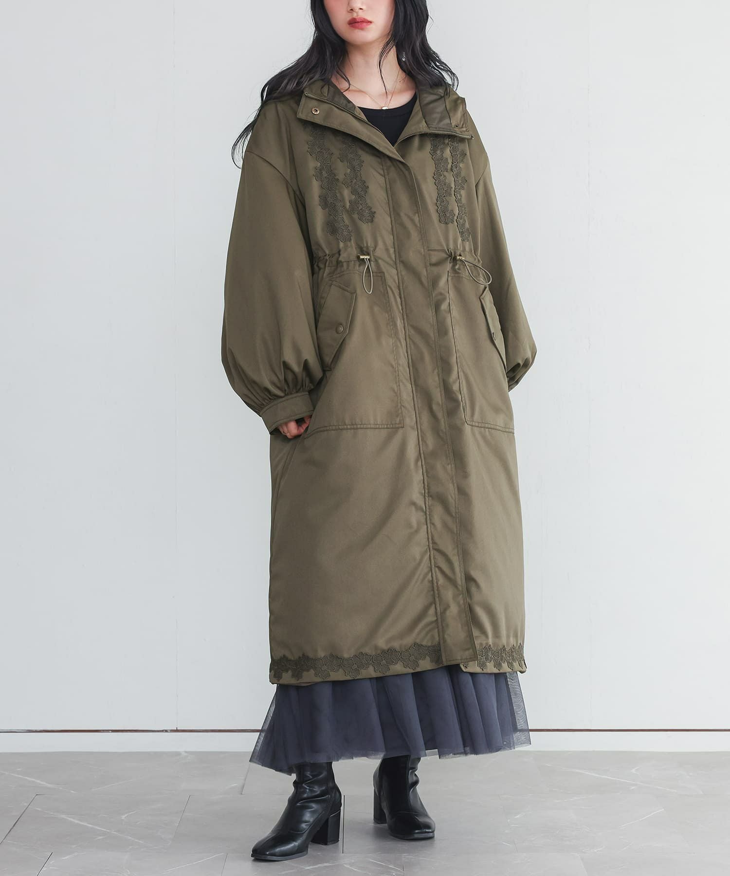 somari imaginationレースモチーフモッズコート』