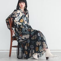 somari imagination(ソマリイマジネーション)花柄チュールドッキングワンピース