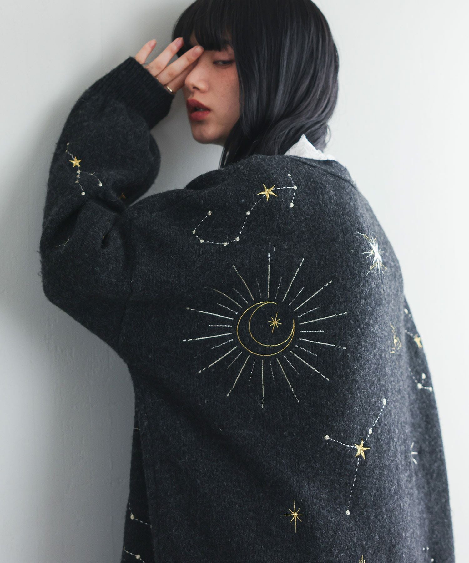 somari imagination星柄刺繍ニットカーディガン』