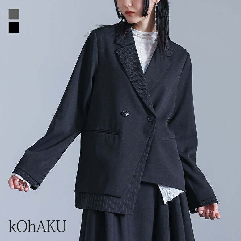 kOhAKU(コハク)配色ダブルテーラードジャケット