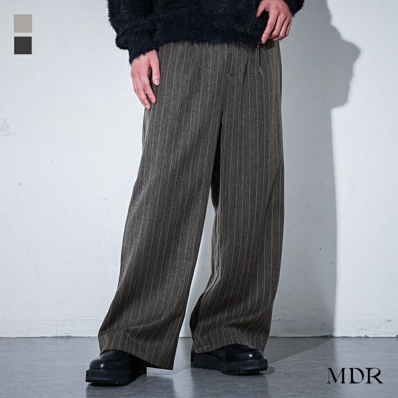 MDR(エムディアール)ストライプワイドスラックス