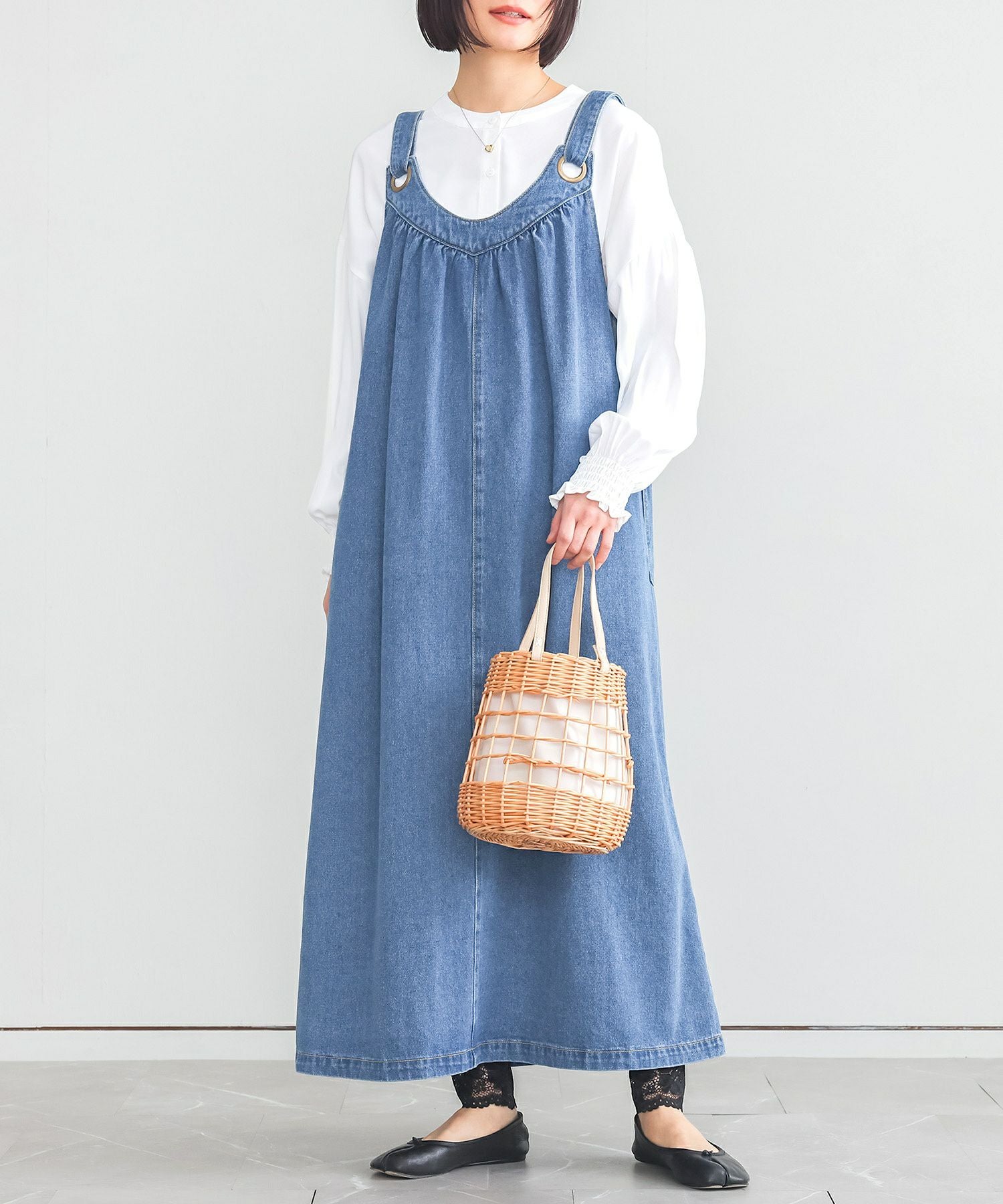 n'OrLABELデニムジャンパースカート』